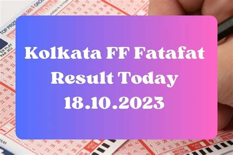 Kolkata FF Fatafat Result today July 05, check Fatafat Result online.